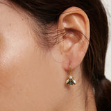 925 Silver Little Bee Zircon Stud Earrings Wedding Jewelry