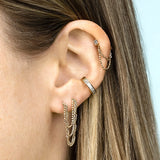 925 Silver Long Chain Earrings Crystal Tassel Piercing Jewelry