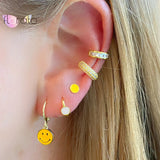 925 Silver Heart Charm Hoop Earrings for Women