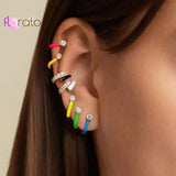 925 Silver Heart Charm Hoop Earrings for Women
