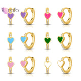 925 Silver Heart Charm Hoop Earrings for Women