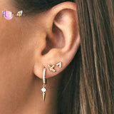 925 Silver Metal Wings Stud Earrings For Women