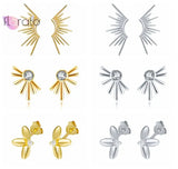 925 Silver Metal Wings Stud Earrings For Women