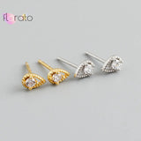 925 Silver Cross Crystal Stud Earrings for Women