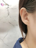 925 Silver Cross Crystal Stud Earrings for Women