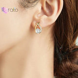 925 Silver Cross Crystal Stud Earrings for Women