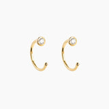 925 Silver Ear Needle Open Hug Hoops Ear Clip Earring