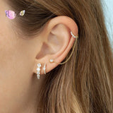 925 Silver Crystal Stud Earrings Minimalist Wedding Jewelry Gift