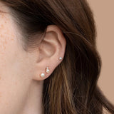 925 Silver Pearls Hoop Earrings for Women Piercing Jewelry
