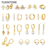 925 Silver Pearls Hoop Earrings For Women - Fine Jewelry