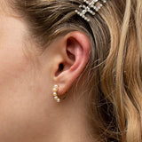 925 Silver Pearls Hoop Earrings For Women - Fine Jewelry