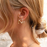 925 Silver Pearls Hoop Earrings For Women - Fine Jewelry