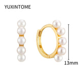 925 Silver Pearls Hoop Earrings For Women - Fine Jewelry