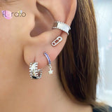 925 Sterling Silver CZ Crystal Stud Earrings for Women