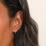925 Silver Punk Hoop Earrings Star Zircon Jewelry