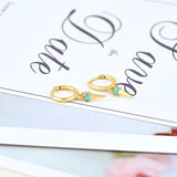 925 Silver Punk Rivet Dangle Earrings Crystal Hoop Jewelry Women