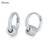 925 Silver Geometric Enamel CZ Earrings