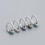 925 Silver Geometric Enamel CZ Earrings