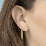 925 Silver Tassel Earrings with Zircon, Plated Earring for Women