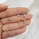 925 Silver Tassel Earrings with Zircon, Plated Earring for Women