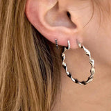 925 Silver Zircon Geometric Earrings for Women