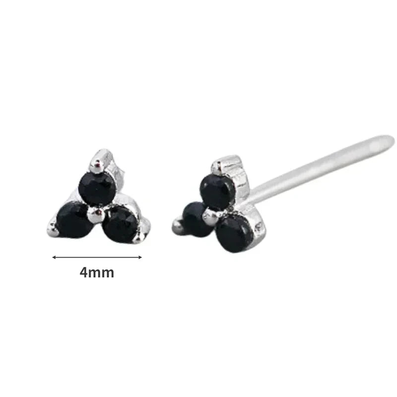 925 Silver Zircon Geometric Earrings for Women