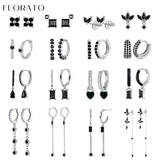 925 Silver Zircon Geometric Earrings for Women