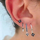 925 Silver Zircon Geometric Earrings for Women