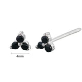 925 Silver Zircon Geometric Earrings for Women