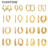 925 Silver Punk Hoop Earrings Rivet Piercing Rock Jewelry