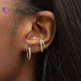 925 Silver Circle Hoop Earrings Women