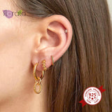 925 Silver Circle Hoop Earrings Women