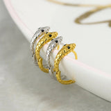 925 Silver Snake Hoop Earrings Black/Purple/Rose Red/Green CZ Animal Jewelry