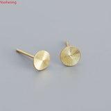 925 Silver Spiral Circle Earrings Minimalist Studs Women Party Jewelry