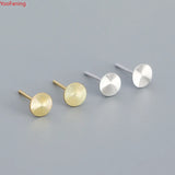 925 Silver Spiral Circle Earrings Minimalist Studs Women Party Jewelry