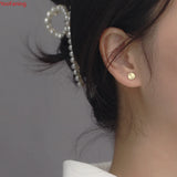 925 Silver Spiral Circle Earrings Minimalist Studs Women Party Jewelry