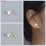 925 Silver Spiral Circle Earrings Minimalist Studs Women Party Jewelry