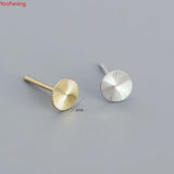 925 Silver Spiral Circle Earrings Minimalist Studs Women Party Jewelry