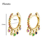 925 Silver Star Crystal Hoop Earrings Vintage Jewelry