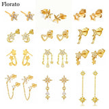 925 Silver Star/Heart Stud Earrings for Women