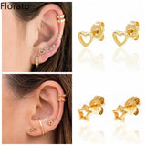 925 Silver Star/Heart Stud Earrings for Women