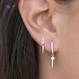 925 Silver Ear Needle Stud Earrings Modern Jewelry