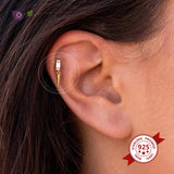 925 Silver Ear Needle Stud Earrings Modern Jewelry