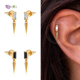 925 Silver Ear Needle Stud Earrings Modern Jewelry