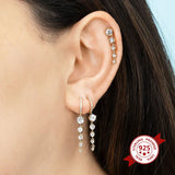 925 Silver Colorful Water Droplets Zircon Stud Earrings