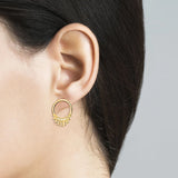 925 Sterling Silver CZ Zircon Ear Studs Geometric Earrings