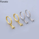 Sterling Silver Rock Hands Gesture CZ Drop Earring