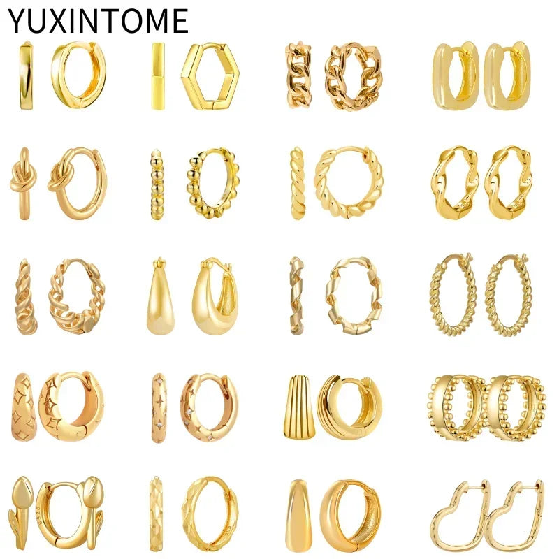 925 Silver Vintage Hoop Earring for Women Geometric Party Jewelry Gift