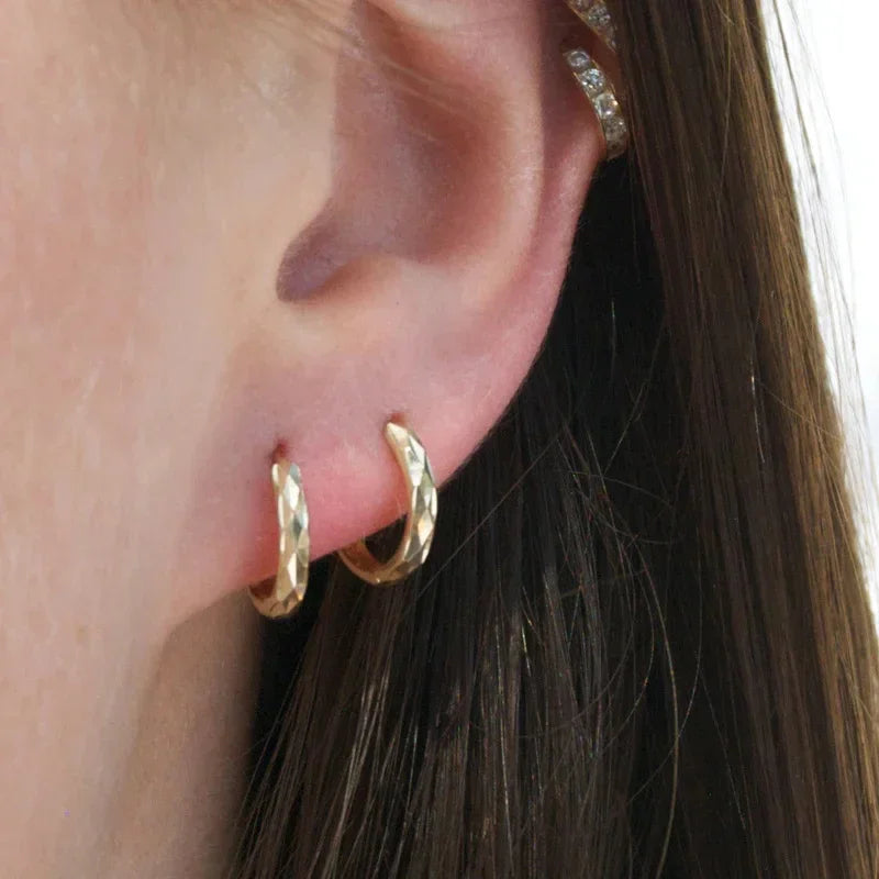 925 Silver Vintage Hoop Earring for Women Geometric Party Jewelry Gift