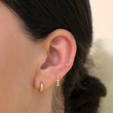 925 Silver Vintage Hoop Earring for Women Geometric Party Jewelry Gift